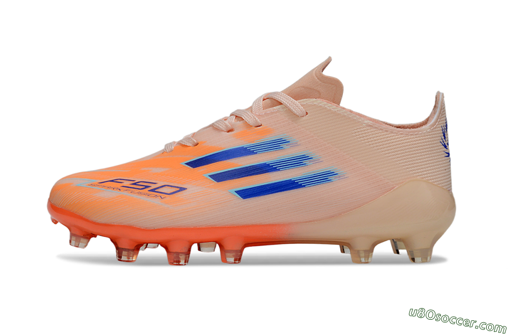 Adidas F50 Elite AG Artificial Grass Soccer Cleats - Peach/Vibrant Orange/Cool Blue 1