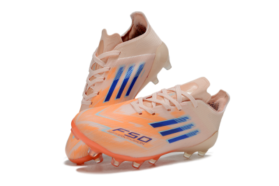 Adidas F50 Elite AG Artificial Grass Soccer Cleats - Peach/Vibrant Orange/Cool Blue
