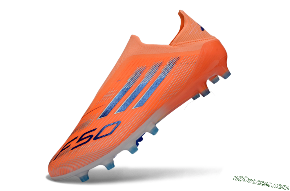 Adidas F50 Elite Laceless AG Artificial Grass Soccer Cleats - Orange/Electric Blue/Neon Orange 6