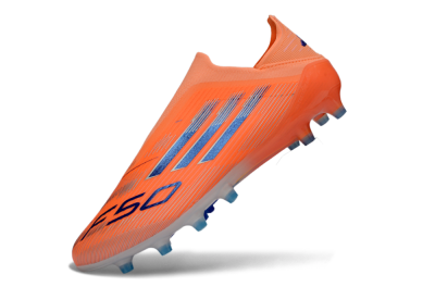 Adidas F50 Elite Laceless AG Artificial Grass Soccer Cleats - Orange/Electric Blue/Neon Orange