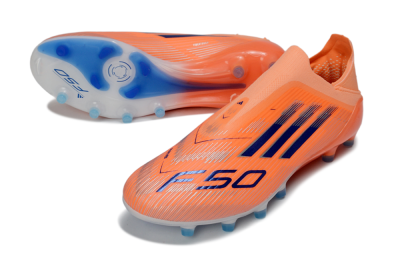 Adidas F50 Elite Laceless AG Artificial Grass Soccer Cleats - Orange/Electric Blue/Neon Orange