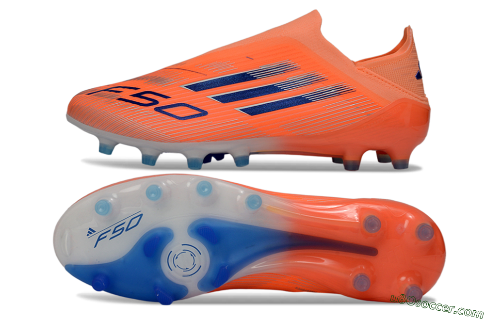 Adidas F50 Elite Laceless AG Artificial Grass Soccer Cleats - Orange/Electric Blue/Neon Orange 0