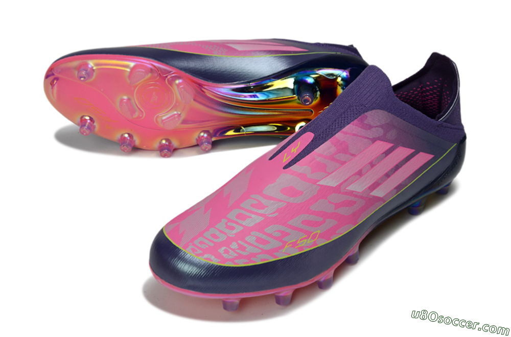 Adidas F50 Elite Laceless AG Artificial Grass Soccer Cleats - Purple/Electric Pink/Radiant Yellow 3