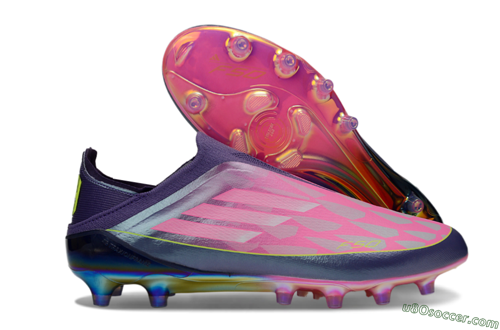 Adidas F50 Elite Laceless AG Artificial Grass Soccer Cleats - Purple/Electric Pink/Radiant Yellow 1