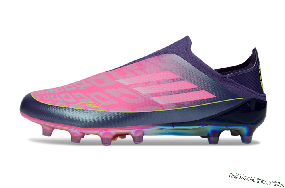 Adidas F50 Elite Laceless AG Artificial Grass Soccer Cleats - Purple/Electric Pink/Radiant Yellow 2