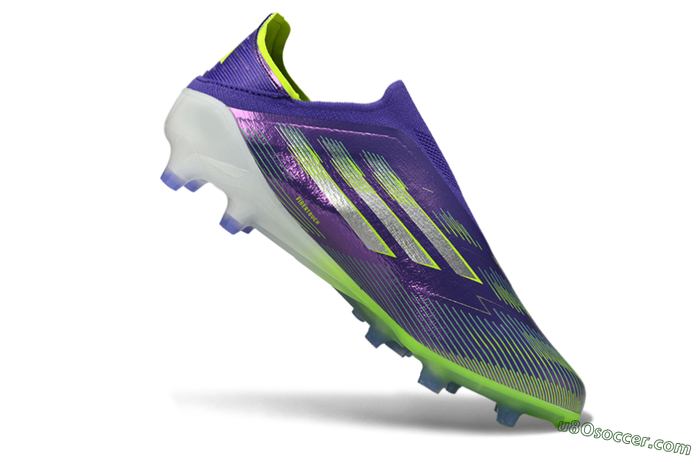Adidas F50 Elite Laceless AG Artificial Grass Soccer Cleats - Purple/Electric Green/Metallic Purple 5