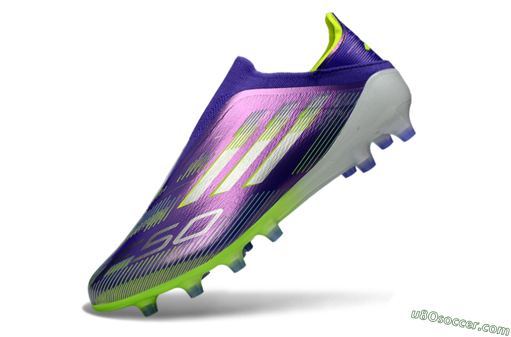 Adidas F50 Elite Laceless AG Artificial Grass Soccer Cleats - Purple/Electric Green/Metallic Purple 6