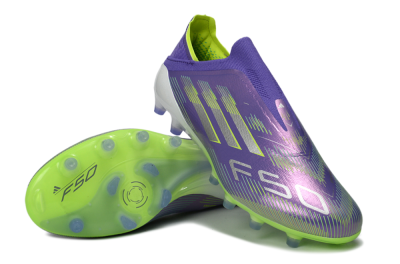 Adidas F50 Elite Laceless AG Artificial Grass Soccer Cleats - Purple/Electric Green/Metallic Purple
