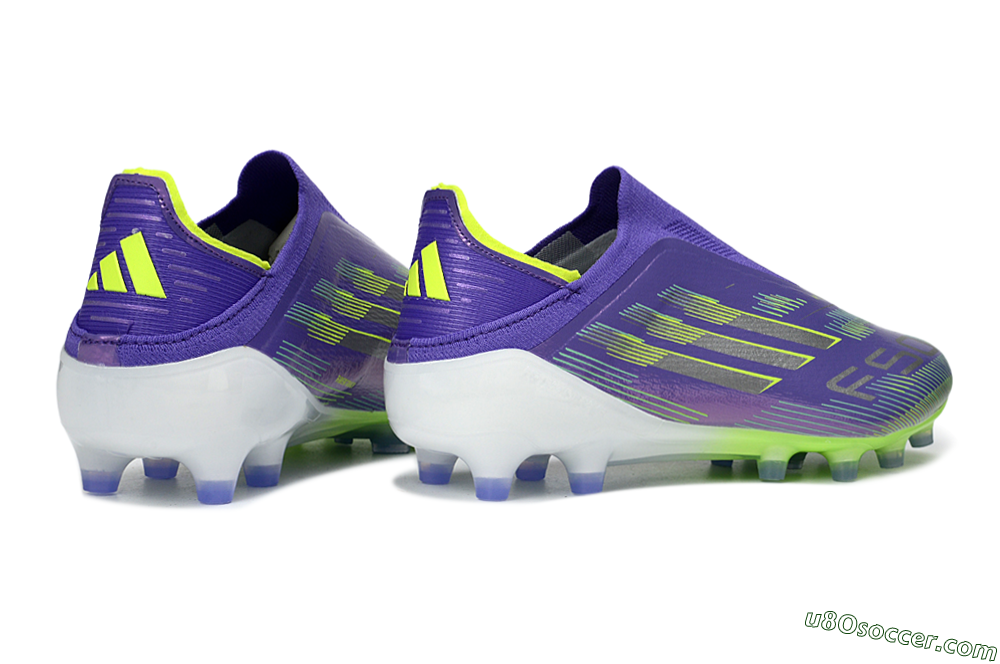 Adidas F50 Elite Laceless AG Artificial Grass Soccer Cleats - Purple/Electric Green/Metallic Purple 7