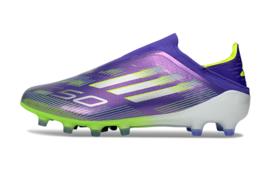 Adidas F50 Elite Laceless AG Artificial Grass Soccer Cleats - Purple/Electric Green/Metallic Purple