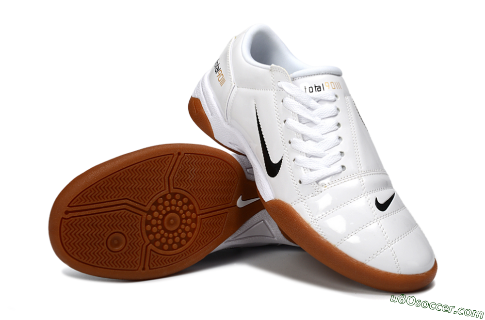 Nike Total 90 III IC Indoor & Futsal Soccer Shoes - White/Classic Black/Amber Brown 4