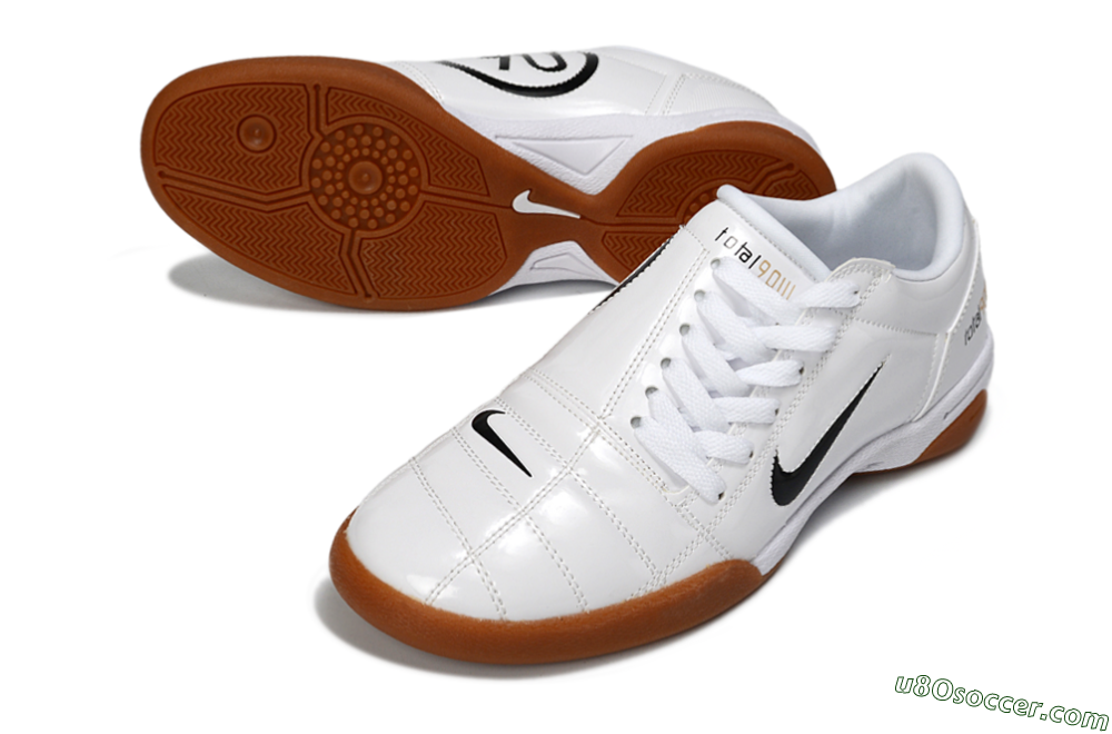 Nike Total 90 III IC Indoor & Futsal Soccer Shoes - White/Classic Black/Amber Brown 3
