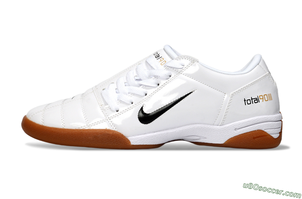 Nike Total 90 III IC Indoor & Futsal Soccer Shoes - White/Classic Black/Amber Brown 2