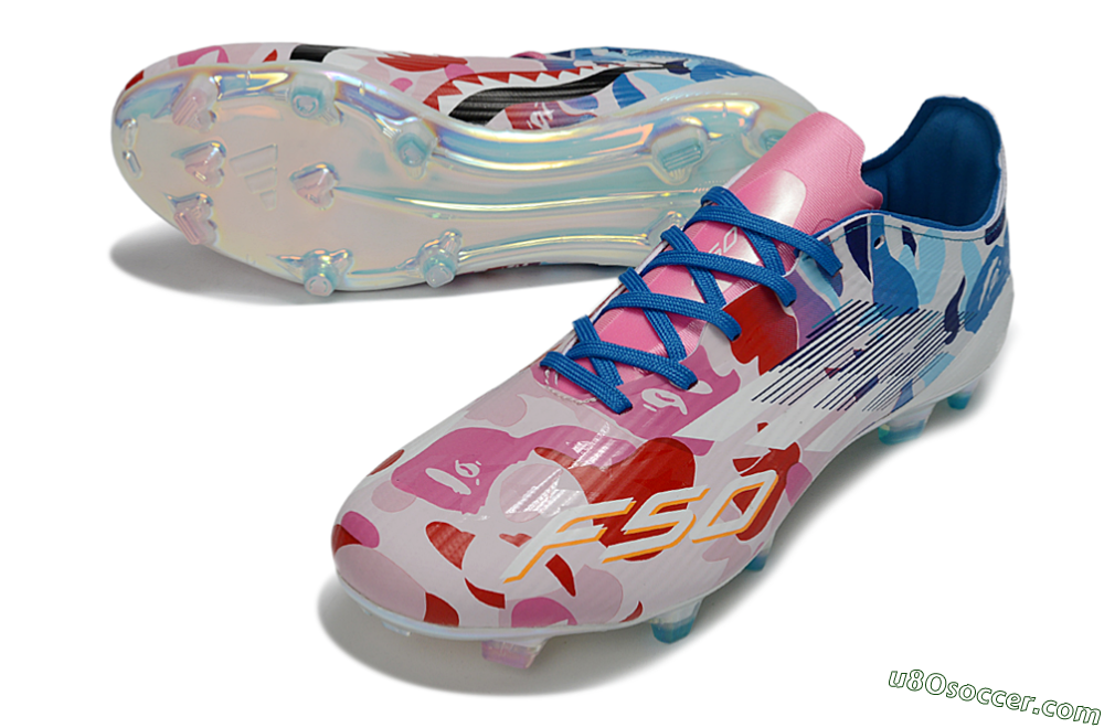 Adidas F50 Elite FG Firm Ground Soccer Cleats - Pink/Blush Pink/Blue Ocean 3