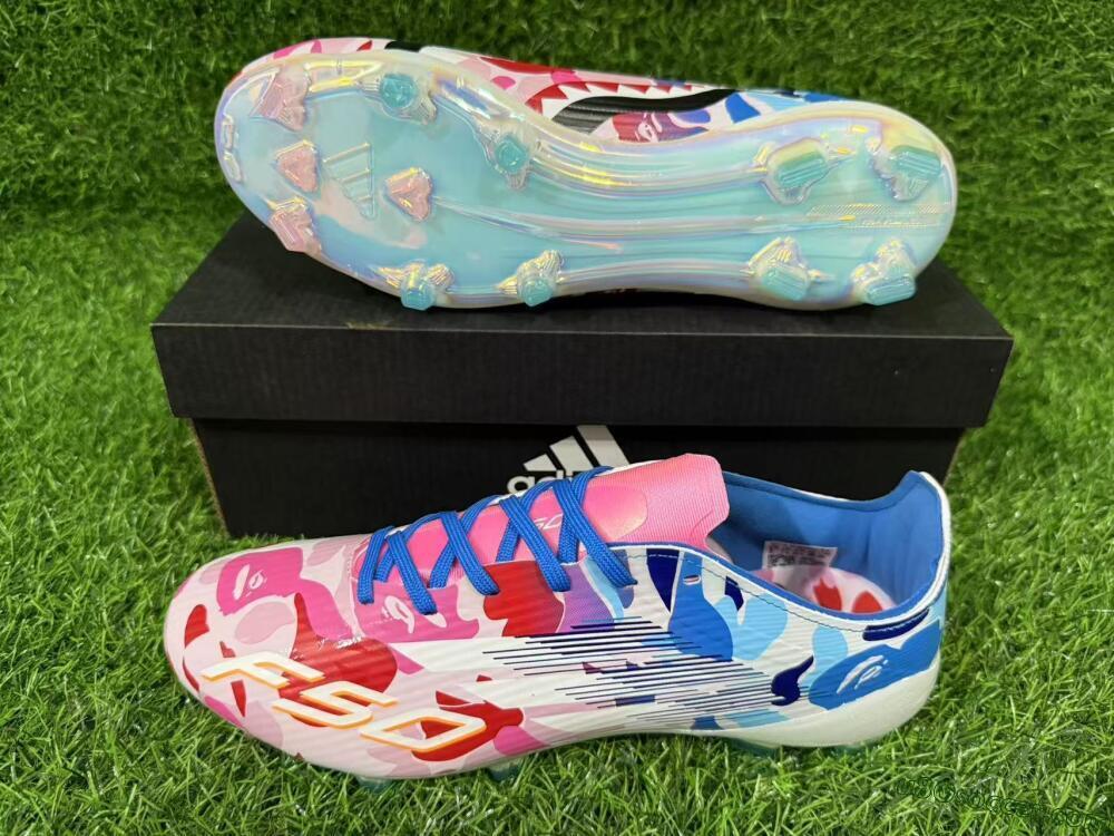 Adidas F50 Elite FG Firm Ground Soccer Cleats - Pink/Blush Pink/Blue Ocean