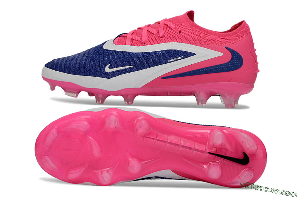 Nike Phantom 6 Elite Low FG Firm Ground Soccer Cleats - Blue/Vibrant Pink/Deep Navy 0
