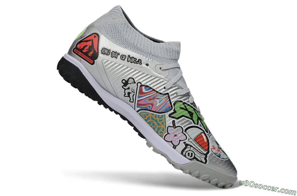 Puma Future 8 Ultimate TF Artificial Turf Soccer Shoes - Grey/Urban Grey/Graphic Black 4