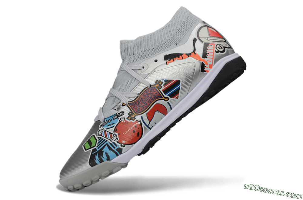 Puma Future 8 Ultimate TF Artificial Turf Soccer Shoes - Grey/Urban Grey/Graphic Black 5