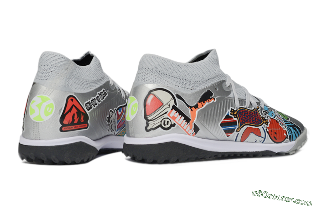 Puma Future 8 Ultimate TF Artificial Turf Soccer Shoes - Grey/Urban Grey/Graphic Black 6