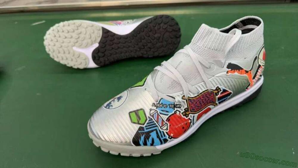 Puma Future 8 Ultimate TF Artificial Turf Soccer Shoes - Grey/Urban Grey/Graphic Black