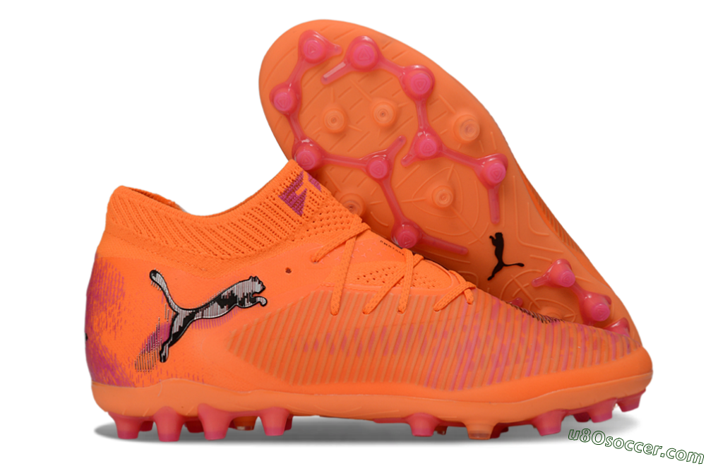 Puma Future 8 Ultimate MG Multi Ground Soccer Cleats - Orange/Neon Orange/Pink Blast 1