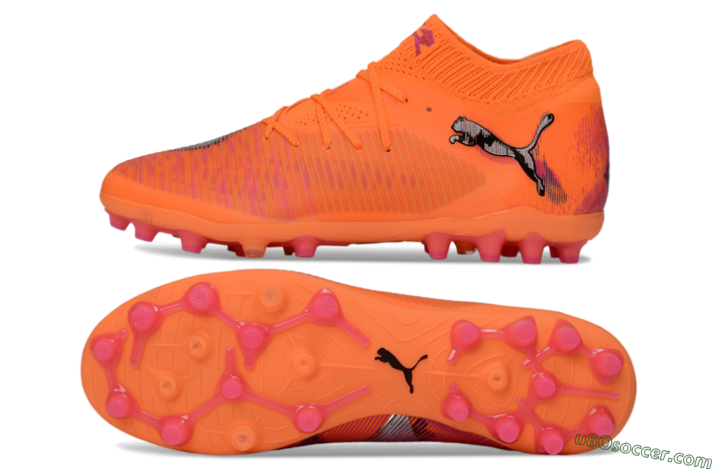 Puma Future 8 Ultimate MG Multi Ground Soccer Cleats - Orange/Neon Orange/Pink Blast 0