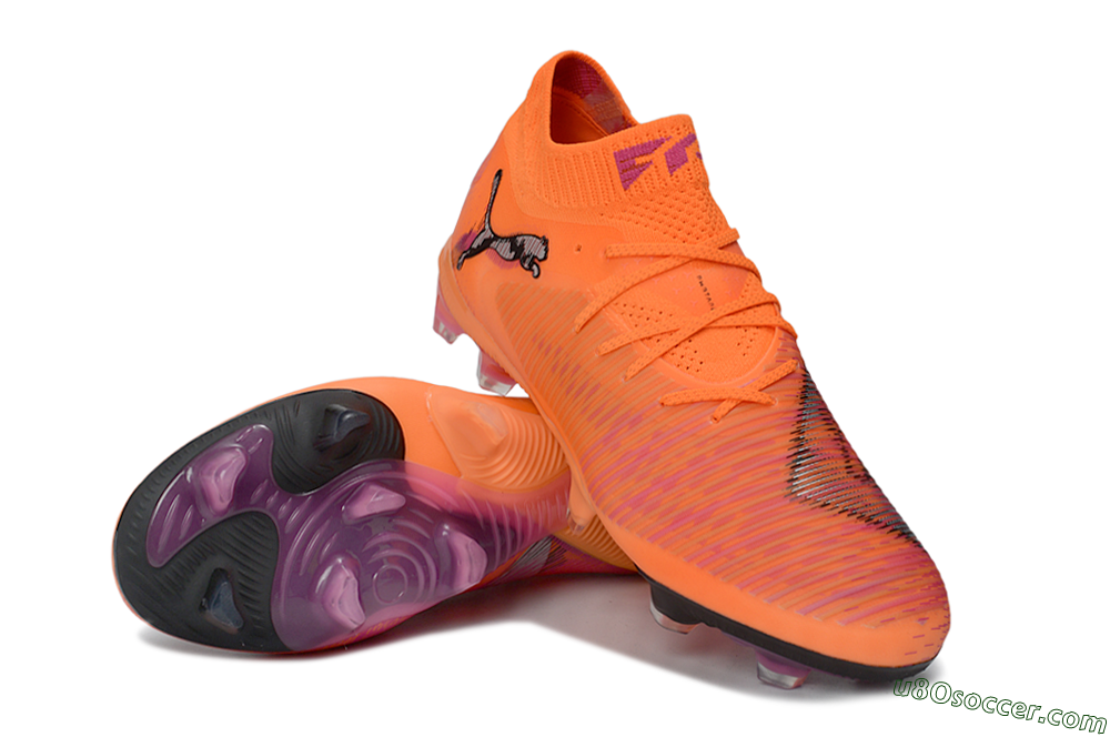 Puma Future 8 Ultimate FG Firm Ground Soccer Cleats - Orange/Sunset Blaze/Crimson Canvas 3