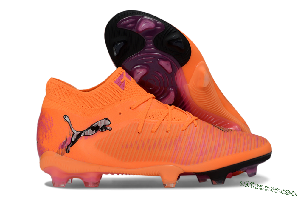 Puma Future 8 Ultimate FG Firm Ground Soccer Cleats - Orange/Sunset Blaze/Crimson Canvas 1