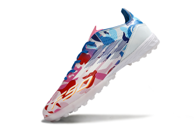 Adidas F50 Pro TF Artificial Turf Soccer Shoes - Pink/Ocean Blue/Pastel Red