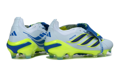 Adidas Predator 26 Elite Fold-Over Tongue FG Firm Ground Soccer Cleats - Blue/Neon Yellow/Cool Gray