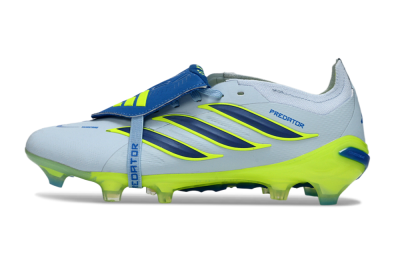 Adidas Predator 26 Elite Fold-Over Tongue FG Firm Ground Soccer Cleats - Blue/Neon Yellow/Cool Gray