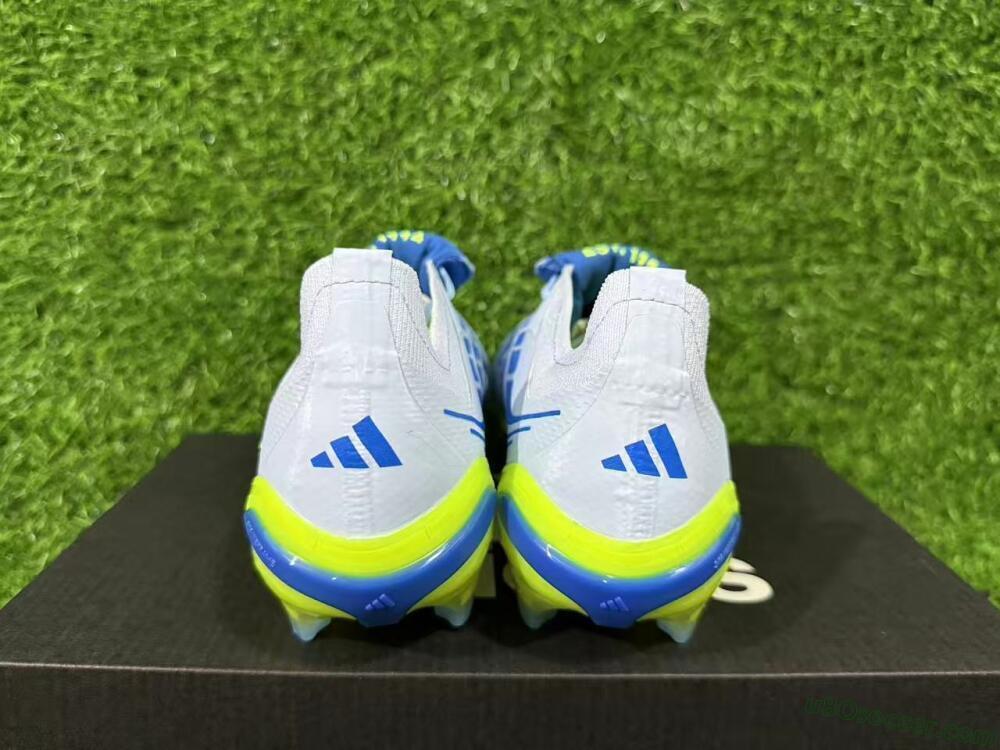 Adidas Predator 26 Elite Fold-Over Tongue FG Firm Ground Soccer Cleats - Blue/Neon Yellow/Cool Gray
