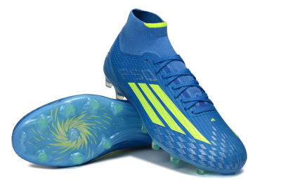 Adidas F50 Elite Mid AG Artificial Grass Soccer Cleats - Blue/Electric Blue/Neon Green