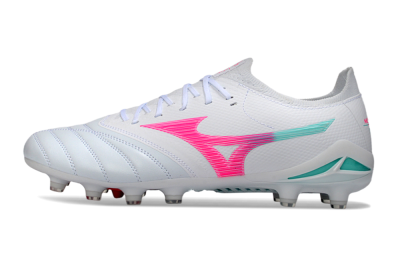 Mizuno Morelia Neo 4 FG Firm Ground Soccer Cleats - White/Neon Pink/Teal