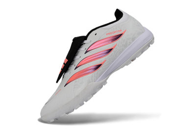 Adidas Predator 26 Elite Fold-Over Tongue TF Artificial Turf Soccer Shoes - White/Neon Orange/Fuchsia Pink