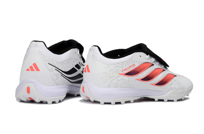 Adidas Predator 26 Elite Fold-Over Tongue TF Artificial Turf Soccer Shoes - White/Neon Orange/Fuchsia Pink