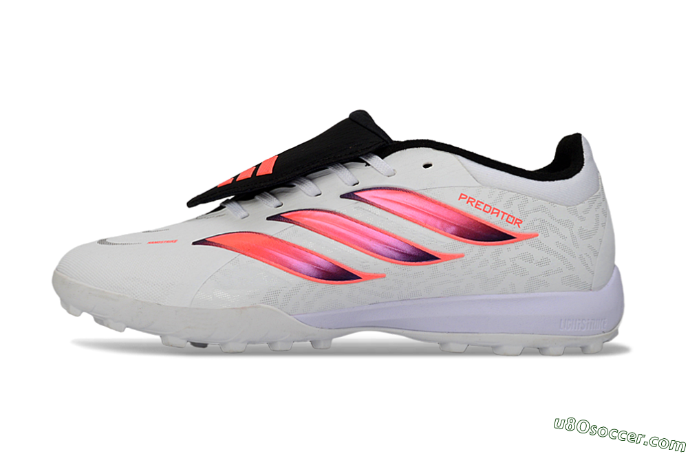 Adidas Predator 26 Elite Fold-Over Tongue TF Artificial Turf Soccer Shoes - White/Neon Orange/Fuchsia Pink 2