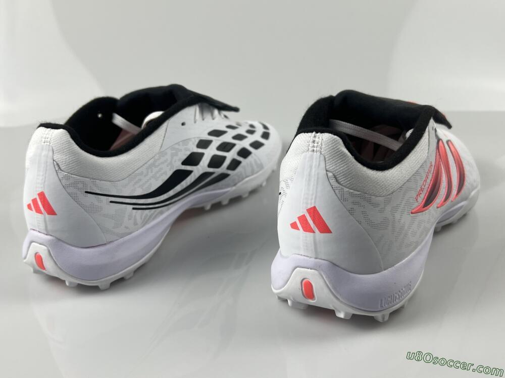 Adidas Predator 26 Elite Fold-Over Tongue TF Artificial Turf Soccer Shoes - White/Neon Orange/Fuchsia Pink