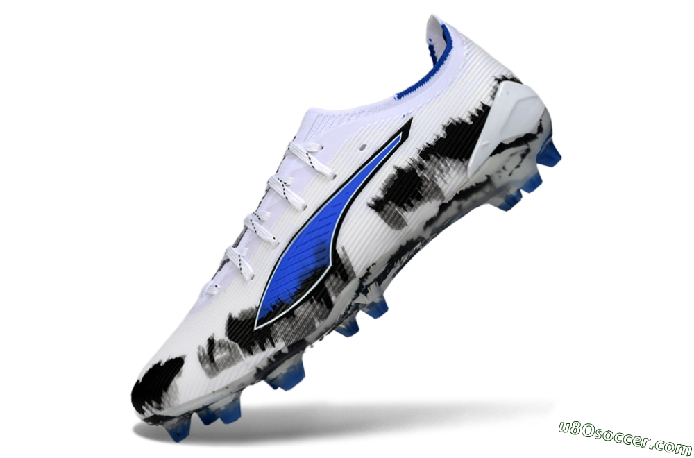 Puma Ultra Ultimate FG Firm Ground Soccer Cleats - White/Electric Blue/Black 5