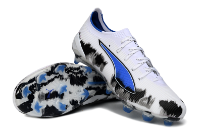 Puma Ultra Ultimate FG Firm Ground Soccer Cleats - White/Electric Blue/Black