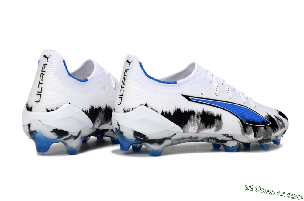 Puma Ultra Ultimate FG Firm Ground Soccer Cleats - White/Electric Blue/Black 6
