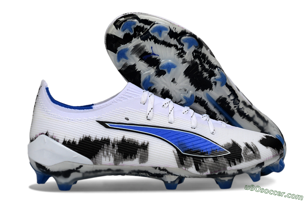 Puma Ultra Ultimate FG Firm Ground Soccer Cleats - White/Electric Blue/Black 1