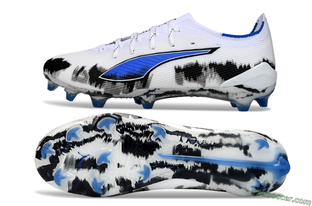 Puma Ultra Ultimate FG Firm Ground Soccer Cleats - White/Electric Blue/Black 0