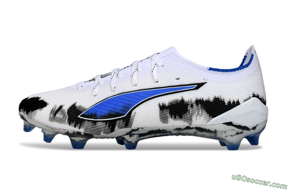 Puma Ultra Ultimate FG Firm Ground Soccer Cleats - White/Electric Blue/Black 2