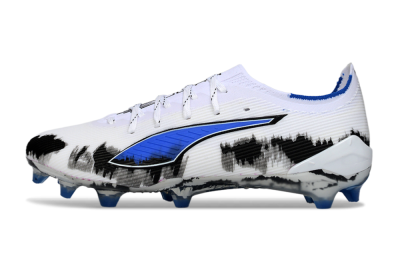Puma Ultra Ultimate FG Firm Ground Soccer Cleats - White/Electric Blue/Black