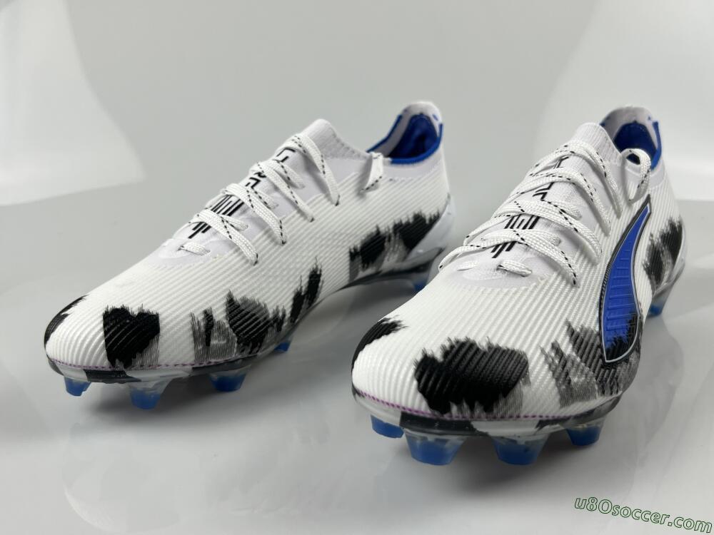 Puma Ultra Ultimate FG Firm Ground Soccer Cleats - White/Electric Blue/Black