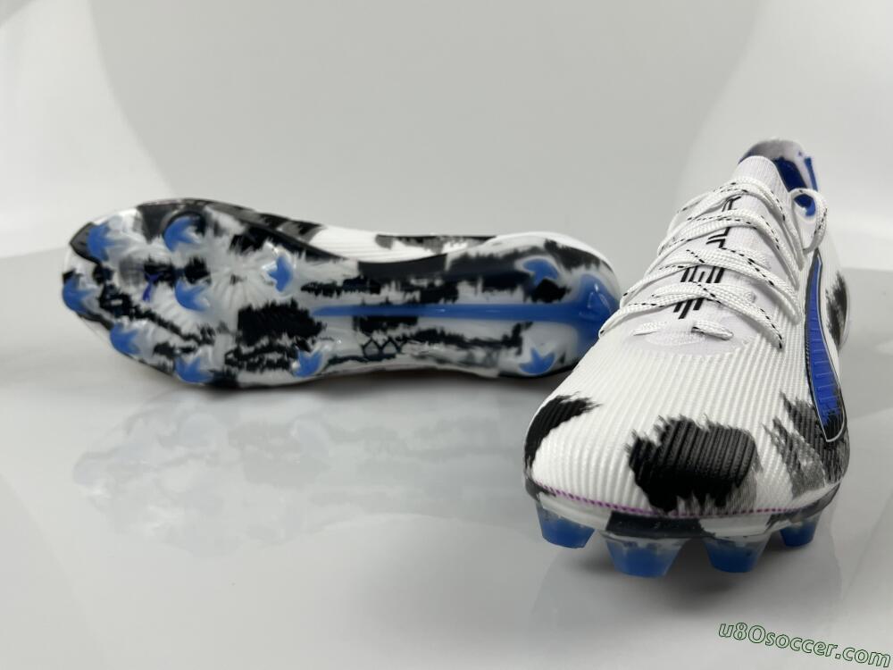 Puma Ultra Ultimate FG Firm Ground Soccer Cleats - White/Electric Blue/Black