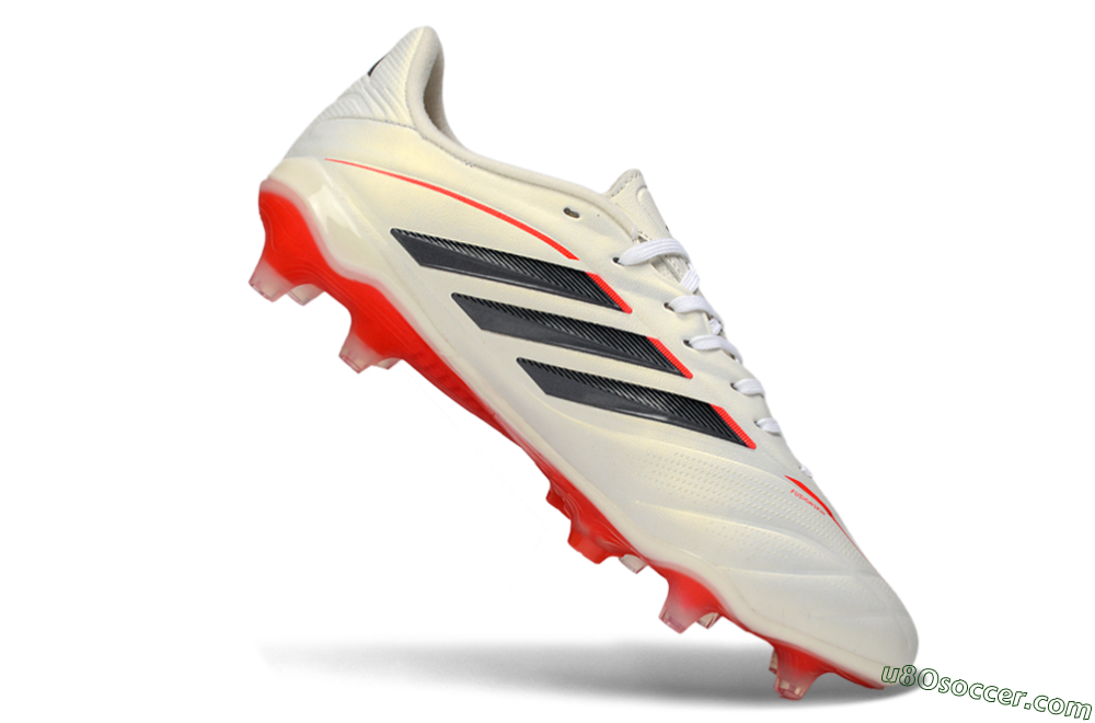 Adidas Copa Pure 2 FG Firm Ground Soccer Cleats - White/Crimson Red/Jet Black 4
