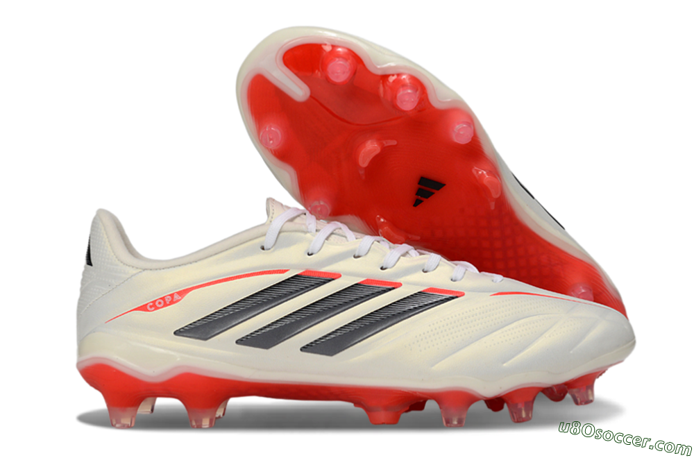 Adidas Copa Pure 2 FG Firm Ground Soccer Cleats - White/Crimson Red/Jet Black 1