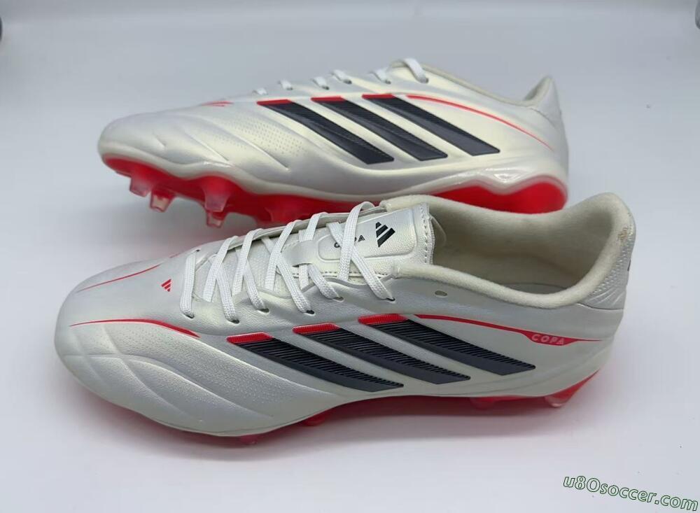 Adidas Copa Pure 2 FG Firm Ground Soccer Cleats - White/Crimson Red/Jet Black
